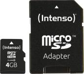Intenso - Micro SD Card 4GB Class 10 inkl. SD Adapter