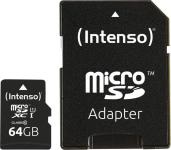 Intenso - Micro SD Card 64GB UHS-I inkl. SD Adapter